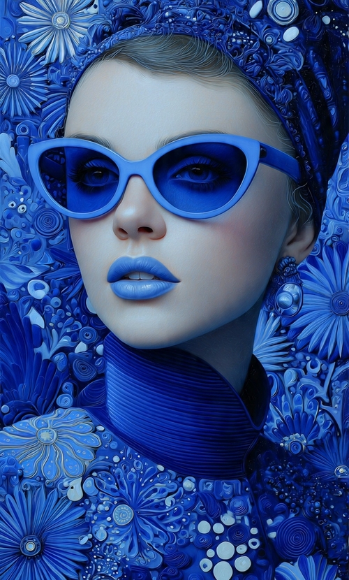 Blue Velvet Muse by Unique Art by Erica