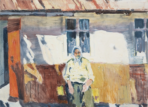 Grandma Ania Near Her House