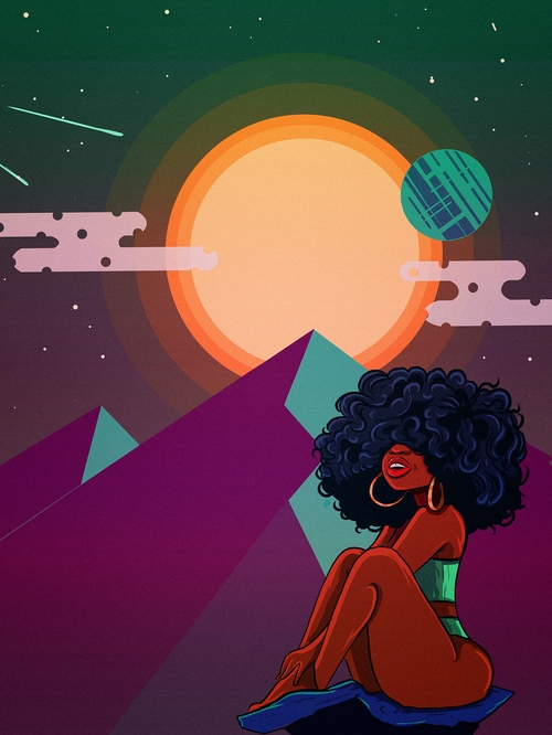 Sunbathing in Space by Chodon O'Leary