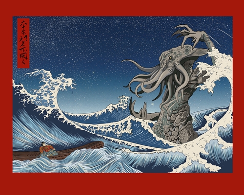 Cthulu Appears to Frightened fishermen by Chodon O'Leary