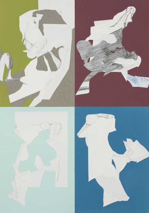 Behind the Wall 1, 3, 4, Behind Two Walls 1. Quadriptych by Rostyslav Zavhorodnii