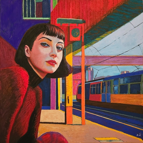 Tramstop girl by Chodon O'Leary